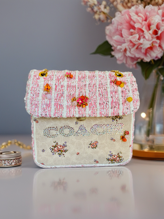 Blush Chanel Tweed & Upcycled Coach Floral Purse – The Heirloom Bloom