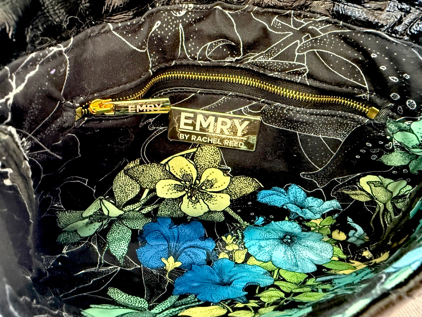 The EMRY Envelope – Black Tufted Lambskin & Crystal