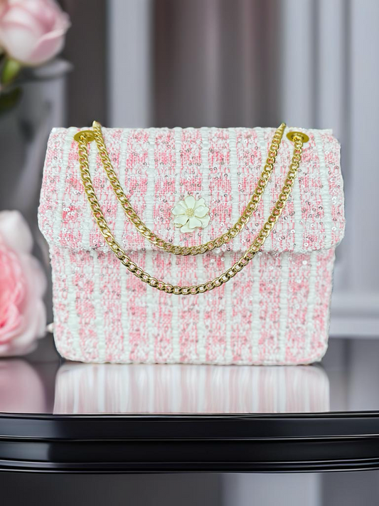 Pink sequin tweeted purse- Snow White version