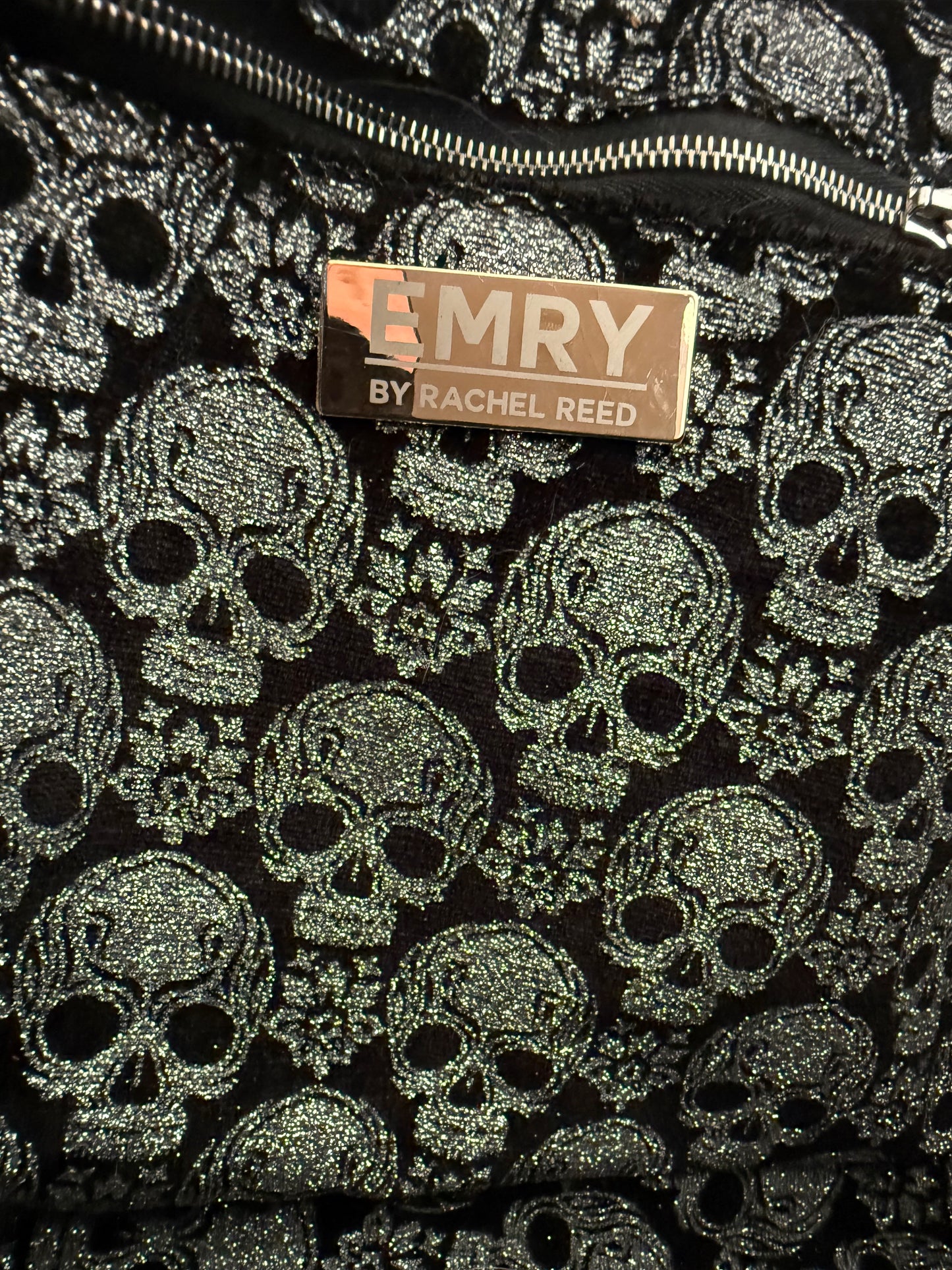 Luxury Hand-Painted Skull Work Bag – Convertible Shoulder to Crossbody with 24K Gold Hardware