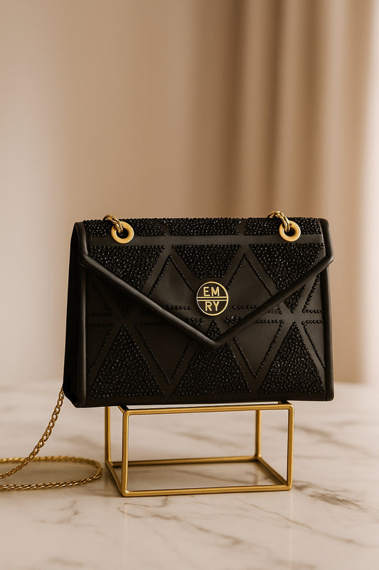 EMRY Black Crystal Envelope Bag