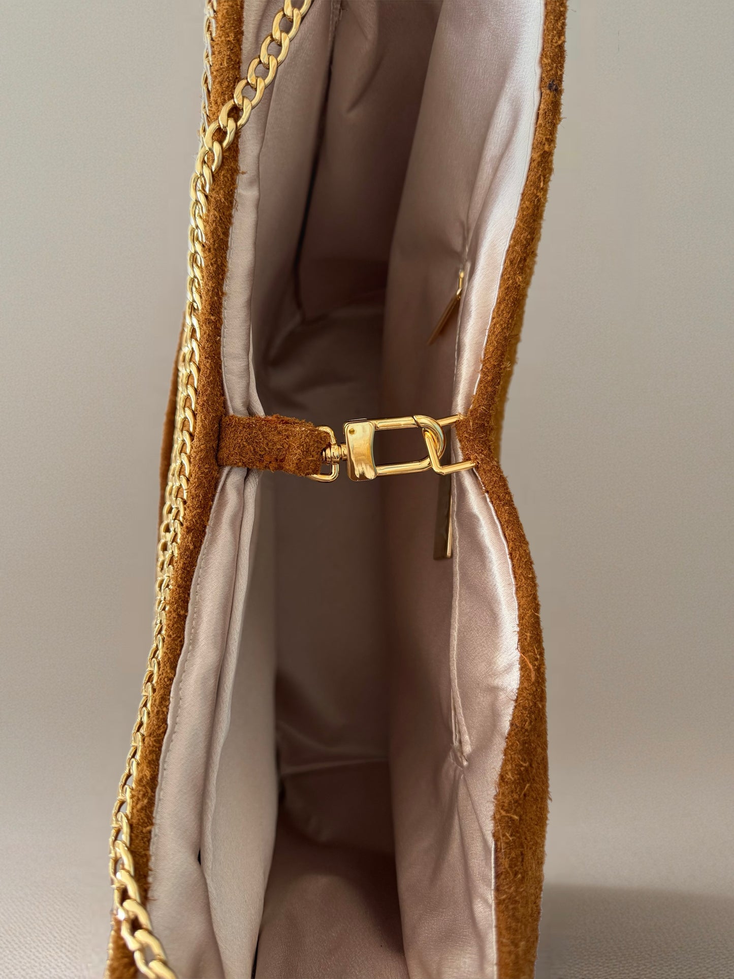 Camel Suede Utility Tote