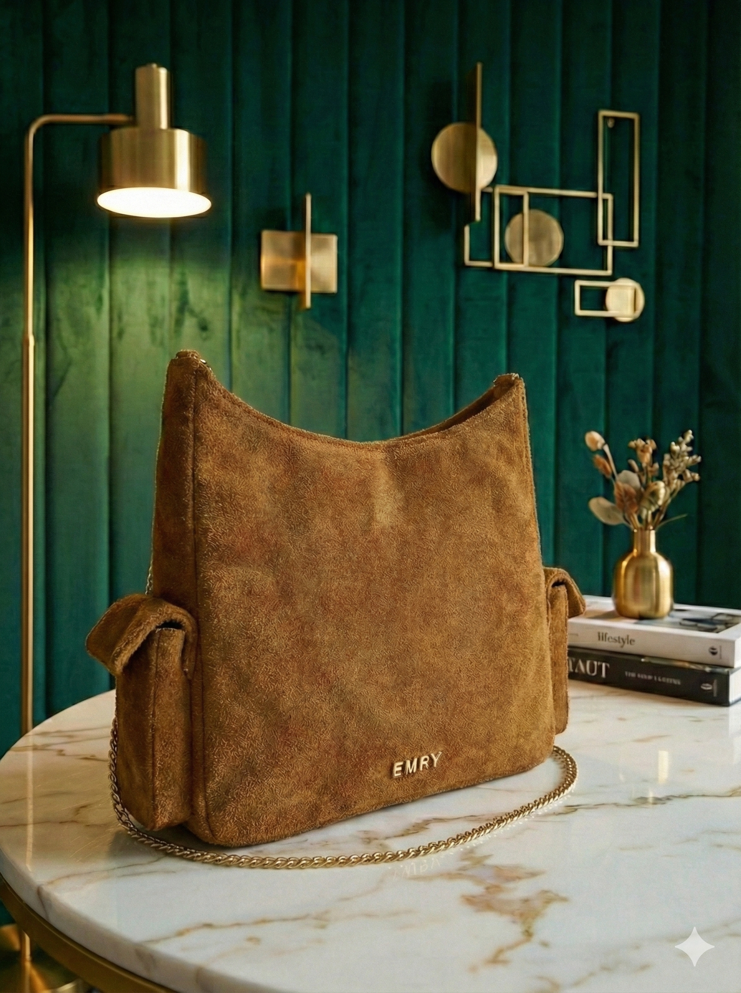 Camel Suede Utility Tote